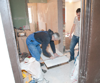 Укладка сухой стяжки 2