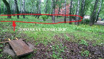 До дорожки метра 3.