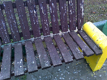 лавочки никто не моет, они такие грязные давно.