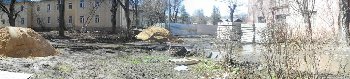 панорама подъедного пути. Привезли приты и песок