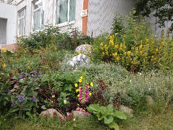 Детский сад буквально напичкан роскошными альпийскими горками со спрятанными в них зверями, сделанными из камушков)