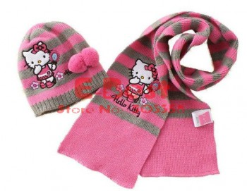 Free-Shipping-3sets-lot-Girl-Cute-Kitty-hat-sets-Pink-gray-striped-scarf-hat-2pcs-set.jpg