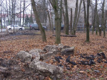 ОГРОМНАЯ КУЧА СТРОИТЕЛЬНОГО ШЛАМА -   останки её до сих пор &quot;красуются&quot; на месте срубленных кленов.